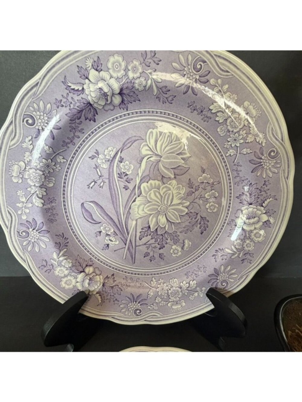 Spode Archive Collection Georgian Lilac Dinner Plate 10" Floral Botanical Design